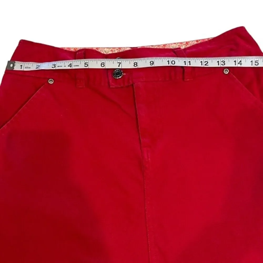 Crazy Horse Women's‎ Mid Length Skirt w/ Pockets Deep Red Size 6